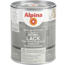 Alpina Bath und Kitchen Möbellack in Granite, seidenmatt, strapazierfähiger Lack für Küchen- und Badezimmermöbel, Reichweite circa 10 Quadratmeter.