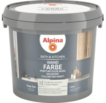 Alpina Bath und Kitchen Wandfarbe Deep Sea, matt, für feuchte Räume, circa 20 Quadratmeter.