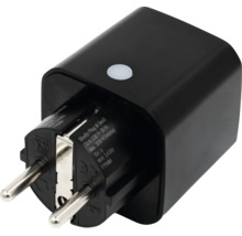 Schwarze Shelly Plug M Gen3 smarte WLAN-Steckdose zur Fernsteuerung von Elektrogeräten bis zu 3000 Watt.
