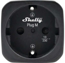 Shelly Plug M Gen3, smarter Zwischenstecker für Schuko-Steckdosen, 13 Ampere, 230 Volt.