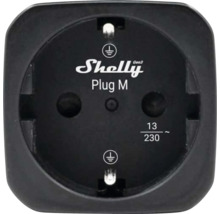 Intelligenter Steckdosenadapter Shelly Plug M Gen3 für Schuko-Systeme.