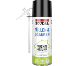 Soudal Logo, Polyurethan-Schaum Füllen und Dämmen mit Applikator, isocyanatfrei, sehr emissionsarm nach EC1 Plus.