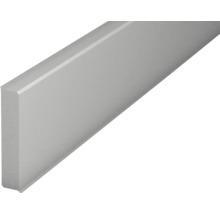 Flachprofil Sockelleiste mit rechteckigem Querschnitt und leicht abgerundeter Oberkante.