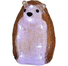 LED-Gartenfigur Igel aus Acryl mit kristalliner Struktur, beleuchtet.
