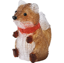 LED-Acrylfigur Eichhörnchen mit Schal für die Weihnachtsdekoration.