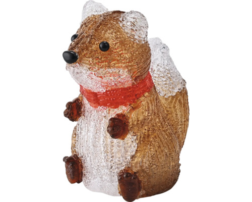 LED-Acrylfigur Eichhörnchen mit Schal für die Weihnachtsdekoration.