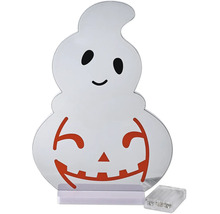 LED-Halloween-Dekoration in Form eines Gespenstes und eines Kürbisses, batteriebetrieben.