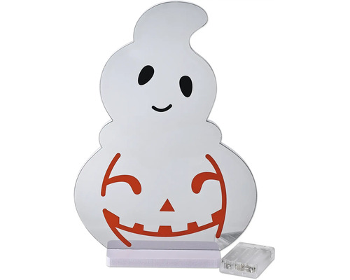 LED-Halloween-Dekoration in Form eines Gespenstes und eines Kürbisses, batteriebetrieben.