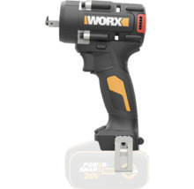 Akku-Schlagschrauber von Worx mit Power Share Akku-System, ergonomischem Griff und Gürtelclip.