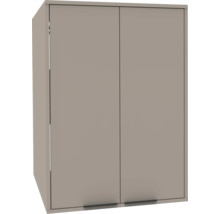 Zweitüriger Oberschrank mit matter Oberfläche und dezenten Griffen am unteren Rand.