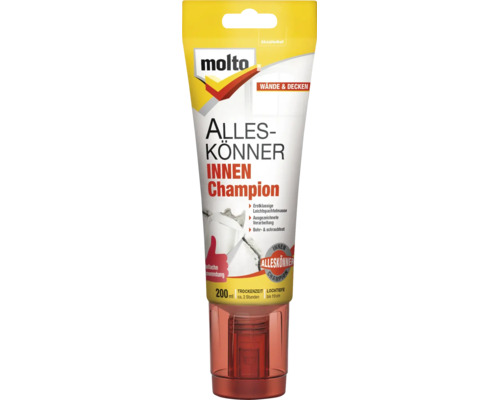 Molto Alleskoenner Champion Leichtspachtelmasse in der 200 Milliliter Tube fuer Waende und Decken im Innenbereich.