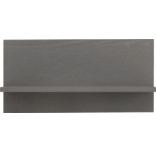 Wandregal aus Holzwerkstoff in Grau mit sichtbarer Maserung.