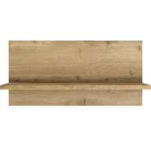 Wandboard mit Rückwand in Holzoptik.