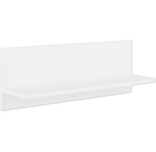 Weißes Wandregal mit Rückwand für die Wandmontage.
