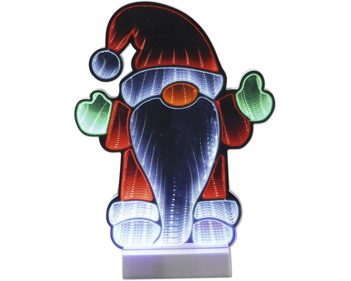 LED-Weihnachtswichtel mit Infinity-Effekt, dekorative Leuchtfigur für Weihnachten.