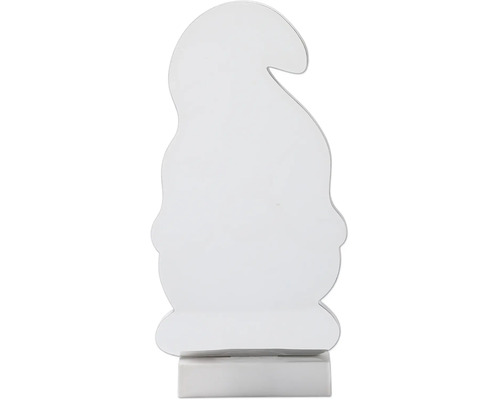 Beschreibbare Dekofigur in Form einer Zwergensilhouette mit Standfuß.