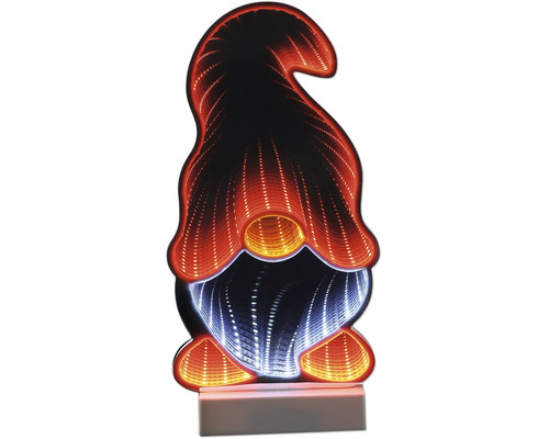 LED-Deko-Wichtel mit Unendlichkeitseffekt, beleuchtete Weihnachtsfigur für den Innenbereich.
