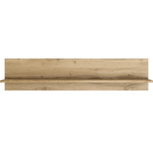Wandboard mit Rückwand in Eichenoptik.