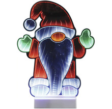 LED-Weihnachtsfigur Weihnachtsmann mit Infinity-Spiegeleffekt, beleuchtet.
