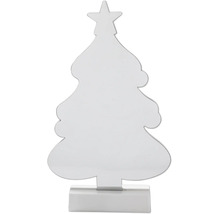Dekofigur Weihnachtsbaum-Silhouette mit Stern auf Standfuß.