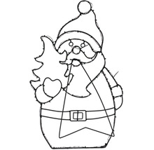 LED-Drahtfigur in Form eines Weihnachtsmanns mit Tannenbaum, Weihnachtsdekoration für außen und innen.