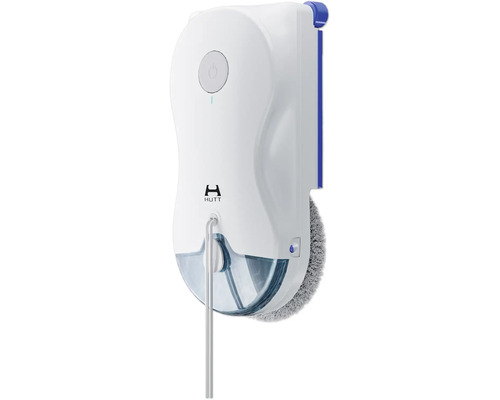 HUTT Fensterreinigungsroboter mit integriertem Wassertank und strukturiertem Reinigungspad.