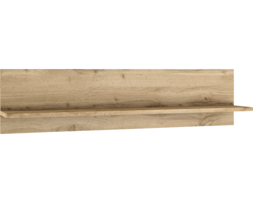 Wandregal in Holzoptik mit Rückwand.