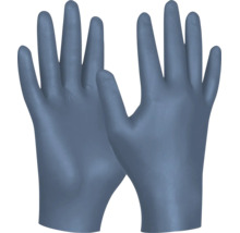 Blaue Einweg-Handschuhe aus Nitril.