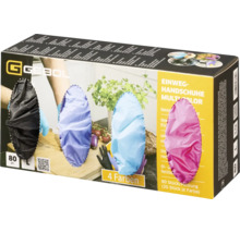 Gebol Einweg-Handschuhe Multicolor, Packung mit 80 Stück in vier Farben, latexfrei und puderfrei.