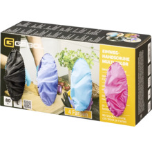 Gebol Einweg-Handschuhe Multicolor, 80 Stück, 4 Farben, Größe L, Spenderbox für Haushalt und Garten.