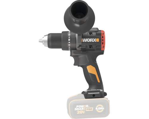 Worx Akku-Schlagbohrschrauber mit Zusatzhandgriff und 20 Volt Akku.