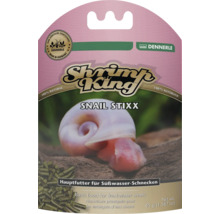 Dennerle Shrimp King Snail Stixx, Hauptfutter für Süßwasser-Schnecken, 45 Gramm, 100 Prozent natürlich, ohne künstliche Zusatzstoffe. Dennerle Logo.