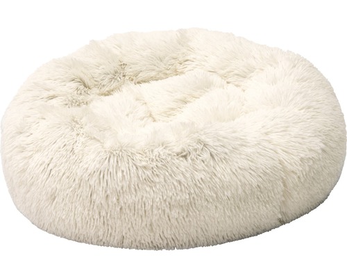 Liegebett Karlie rund 58,5 x 58,5 x 14 cm weiß Rundes, flauschiges Tierbett