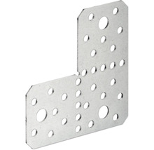 Winkelverbinder aus Metall mit Lochmuster für Holzverbindungen.
