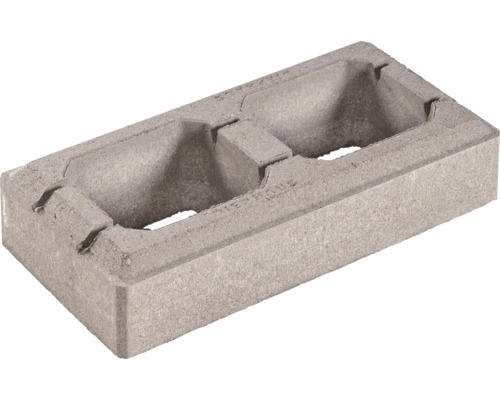 Schalungsstein aus Beton mit zwei Kammern für Mauerwerk.