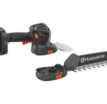 Husqvarna Akku-Gras- und Strauchschere Aspire mit wechselbaren Aufsätzen für Gras und Hecke.
