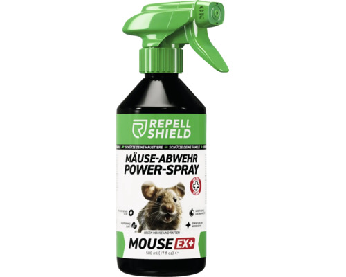 Repell Shield Mäuse-Abwehr Power-Spray 500 Milliliter gegen Mäuse und Ratten mit Pfefferminzduft