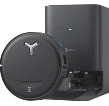 Ecovacs Saugroboter mit automatischer Absaugstation in Schwarz.