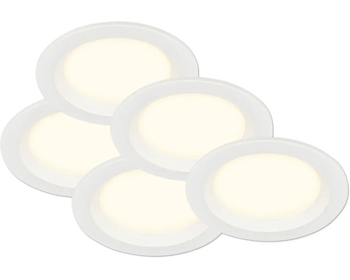 Set aus runden LED Einbaustrahlern für die Deckenmontage
