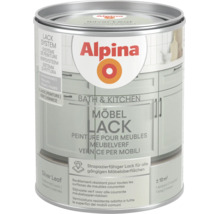 Alpina Möbellack Bath und Kitchen, Farbton Silver Leaf, seidenmatt, strapazierfähiger Lack für Möbeloberflächen in Bad und Küche.