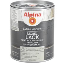 Alpina Möbellack Bath und Kitchen, Lava Stone, seidenmatt, Ergiebigkeit circa 10 Quadratmeter, strapazierfähiger Lack für Möbeloberflächen.