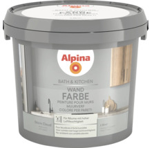 Alpina Bath and Kitchen Wandfarbe Storm Cloud matt für Feuchträume wie Bad und Küche circa 20 Quadratmeter.