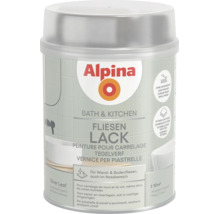 Alpina Logo, Fliesenlack Bath und Kitchen, Silver Leaf, seidenmatt, für Wand- und Bodenfliesen, ohne Grundierung, circa 10 Quadratmeter.