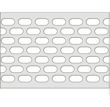 Lochblech mit Langloch-Stanzung, versetzt angeordnet.