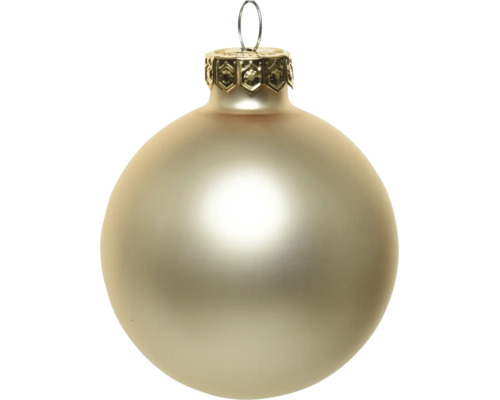 Matte Weihnachtskugel mit Metallkappe und Aufhänger.