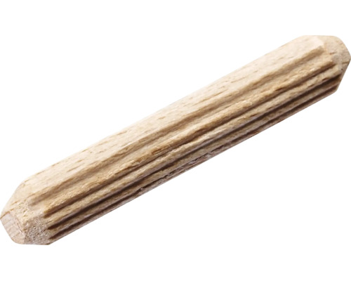 Ein geriffelter Holzdübel für stabile Holzverbindungen.
