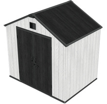 Gerätehaus mit Satteldach und Doppeltür in Holzoptik