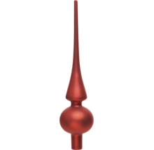 Christbaumspitze aus Glas in Rot mit matter Oberfläche