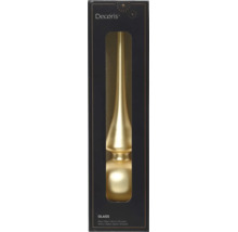 Weihnachtsbaumspitze aus Glas in Gold von Decoris in der Verpackung.