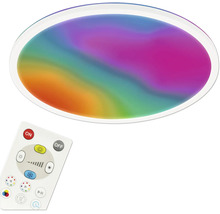 LED-Deckenleuchte mit Fernbedienung, RGB-Farbwechselfunktion und Dimmfunktion.
